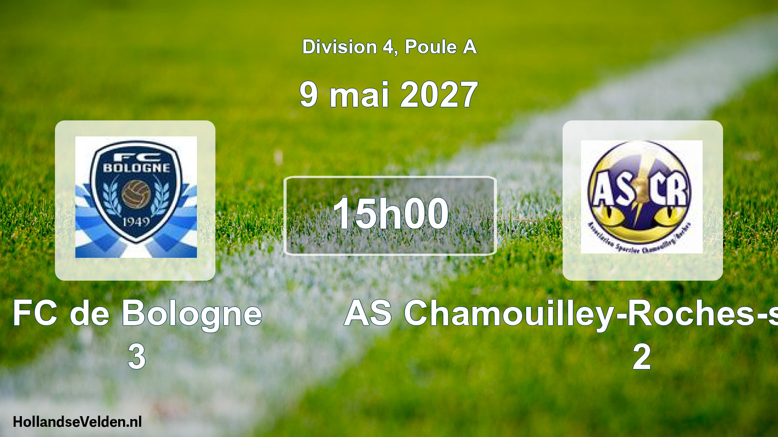 Scheduled Match: FC de Bologne 3 - AS Chamouilley-Roches-sur-Marne 2 (9 May 2027)
