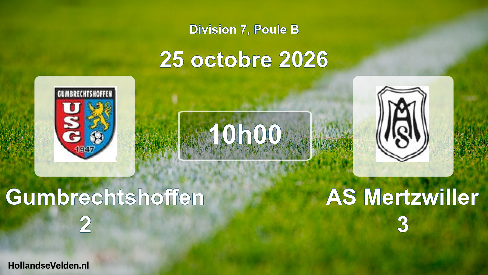 Match programmé: US Gumbrechtshoffen 2 - AS Mertzwiller 3 (25 octobre 2026)