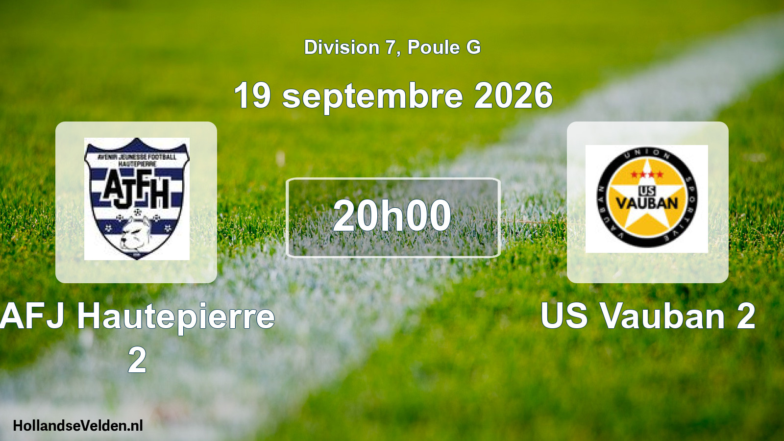 Geplande wedstrijd: AFJ Hautepierre 2 - US Vauban 2 (19 september 2026)
