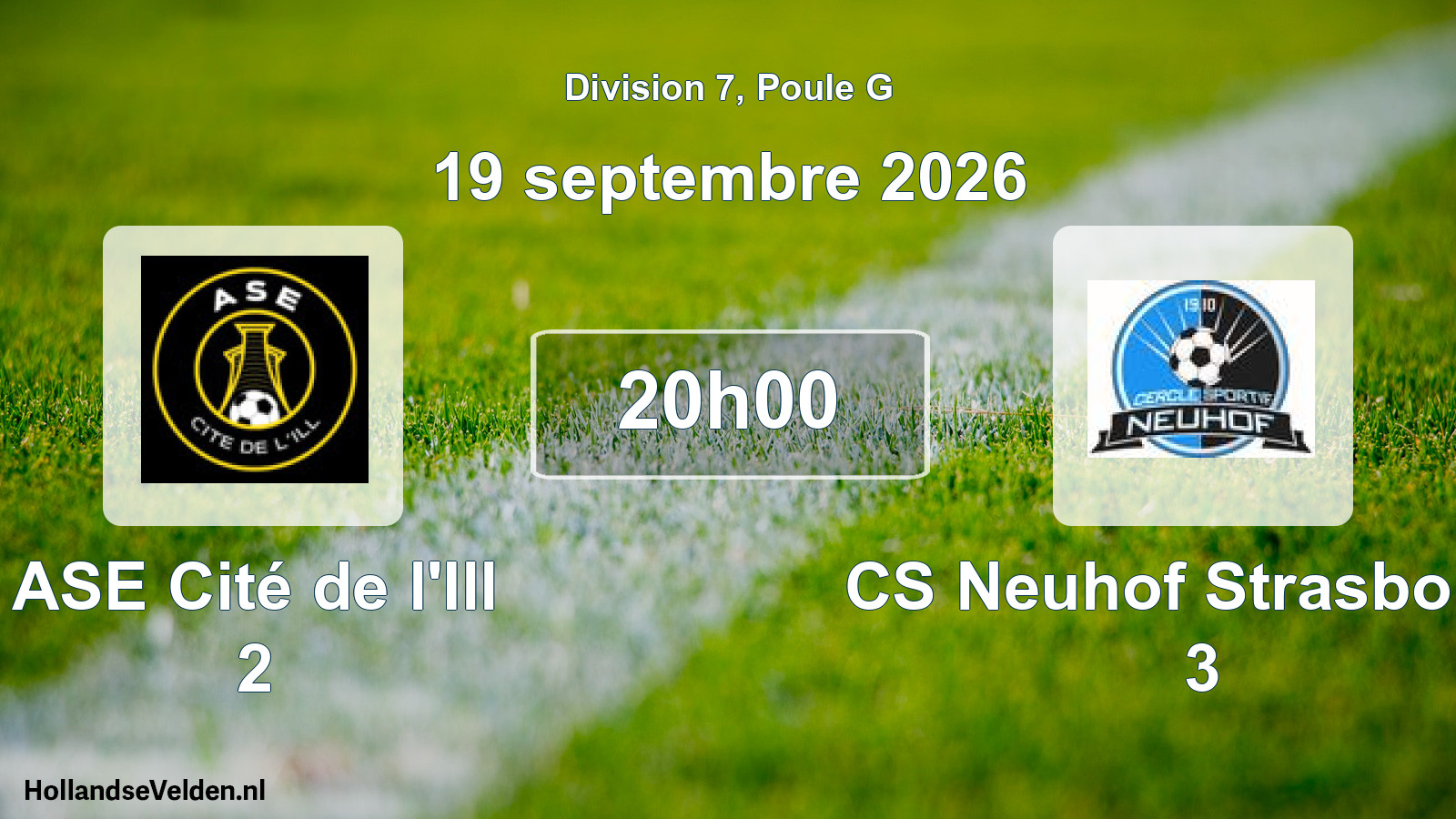 Scheduled Match: ASE Cité de l'Ill 2 - CS Neuhof Strasbourg 3 (19 September 2026)