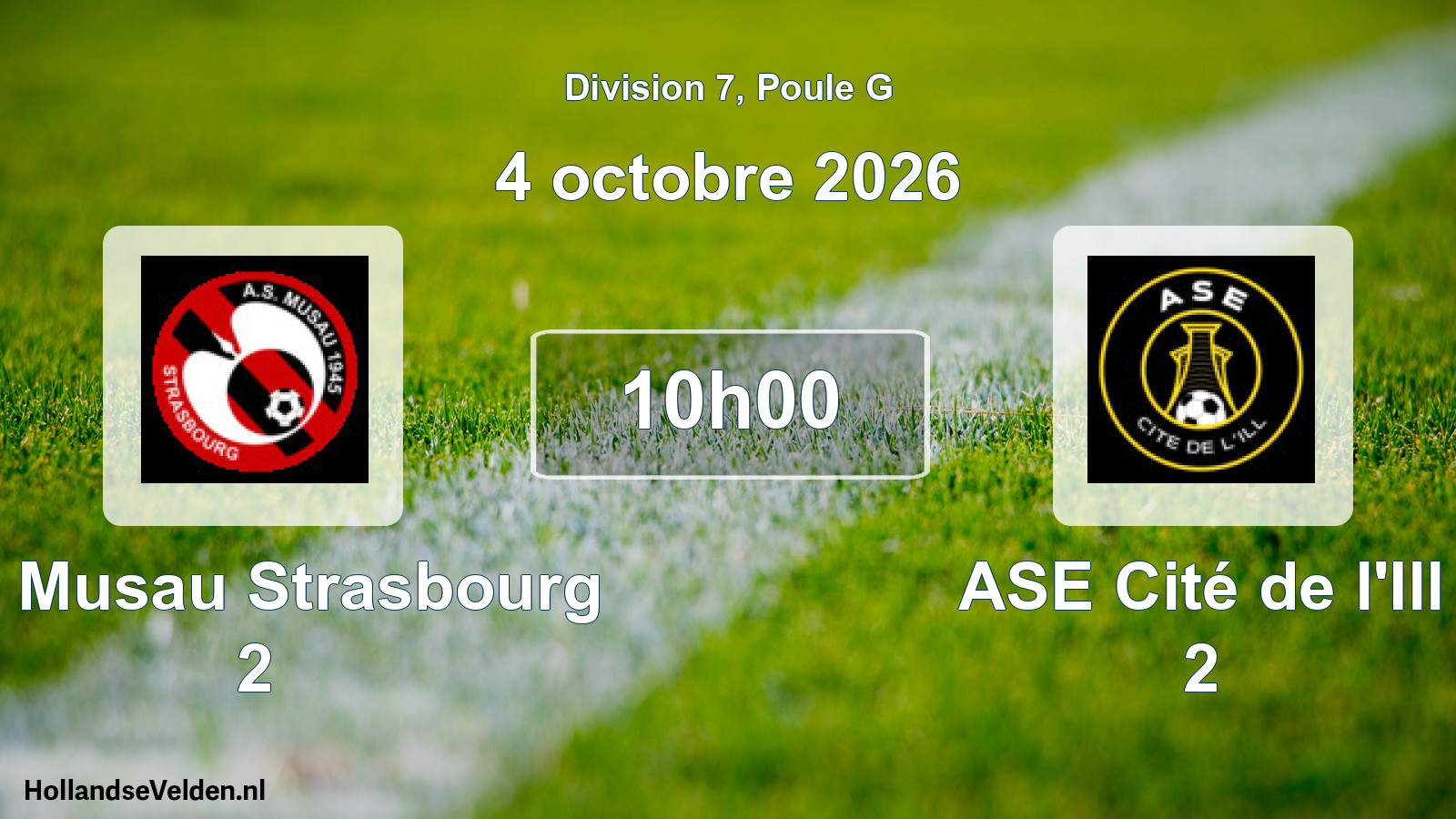 Geplande wedstrijd: AS Musau Strasbourg 2 - ASE Cité de l'Ill 2 (4 oktober 2026)
