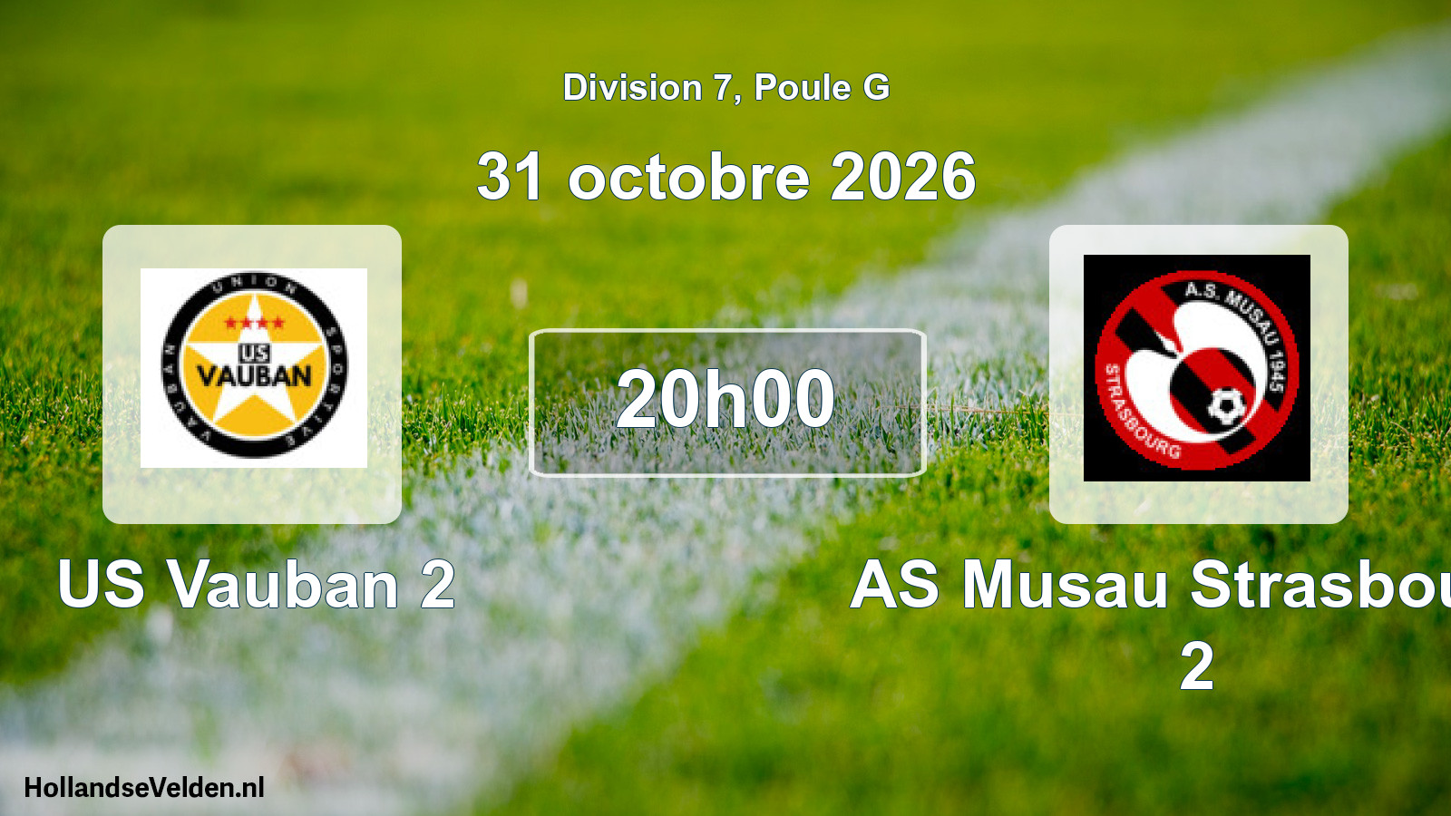 Match programmé: US Vauban 2 - AS Musau Strasbourg 2 (31 octobre 2026)