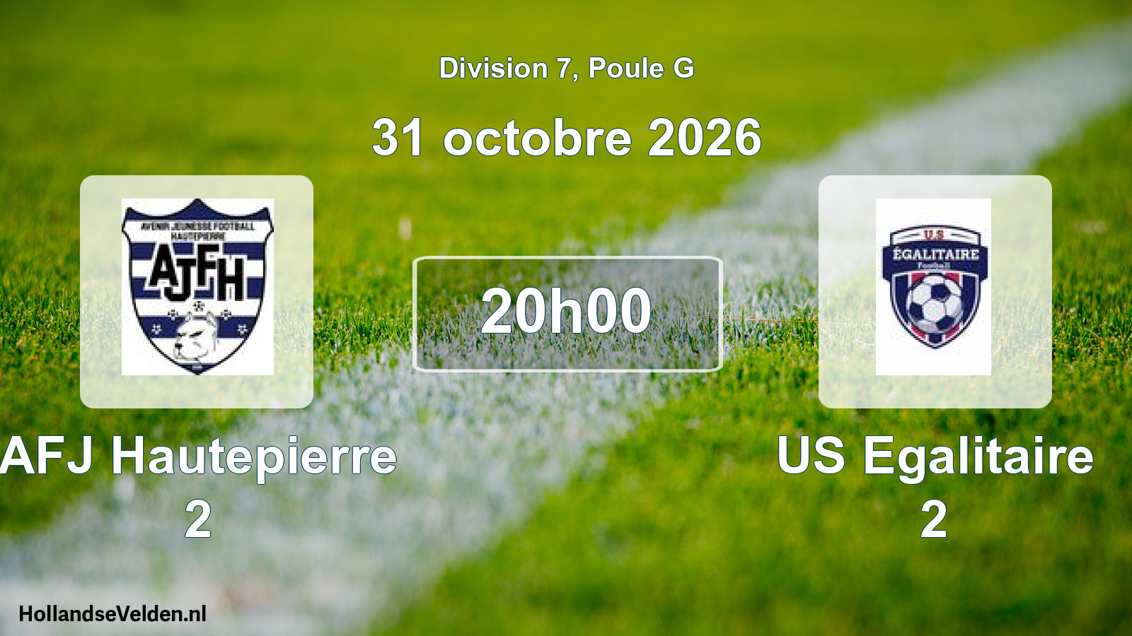 Match programmé: AFJ Hautepierre 2 - US Egalitaire 2 (31 octobre 2026)