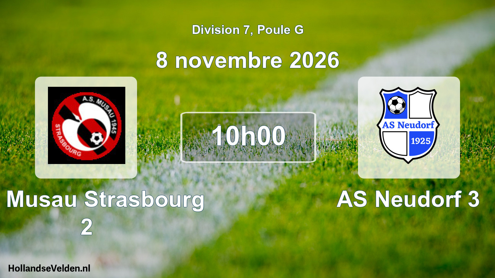 Scheduled Match: AS Musau Strasbourg 2 - AS Neudorf 3 (8 November 2026)