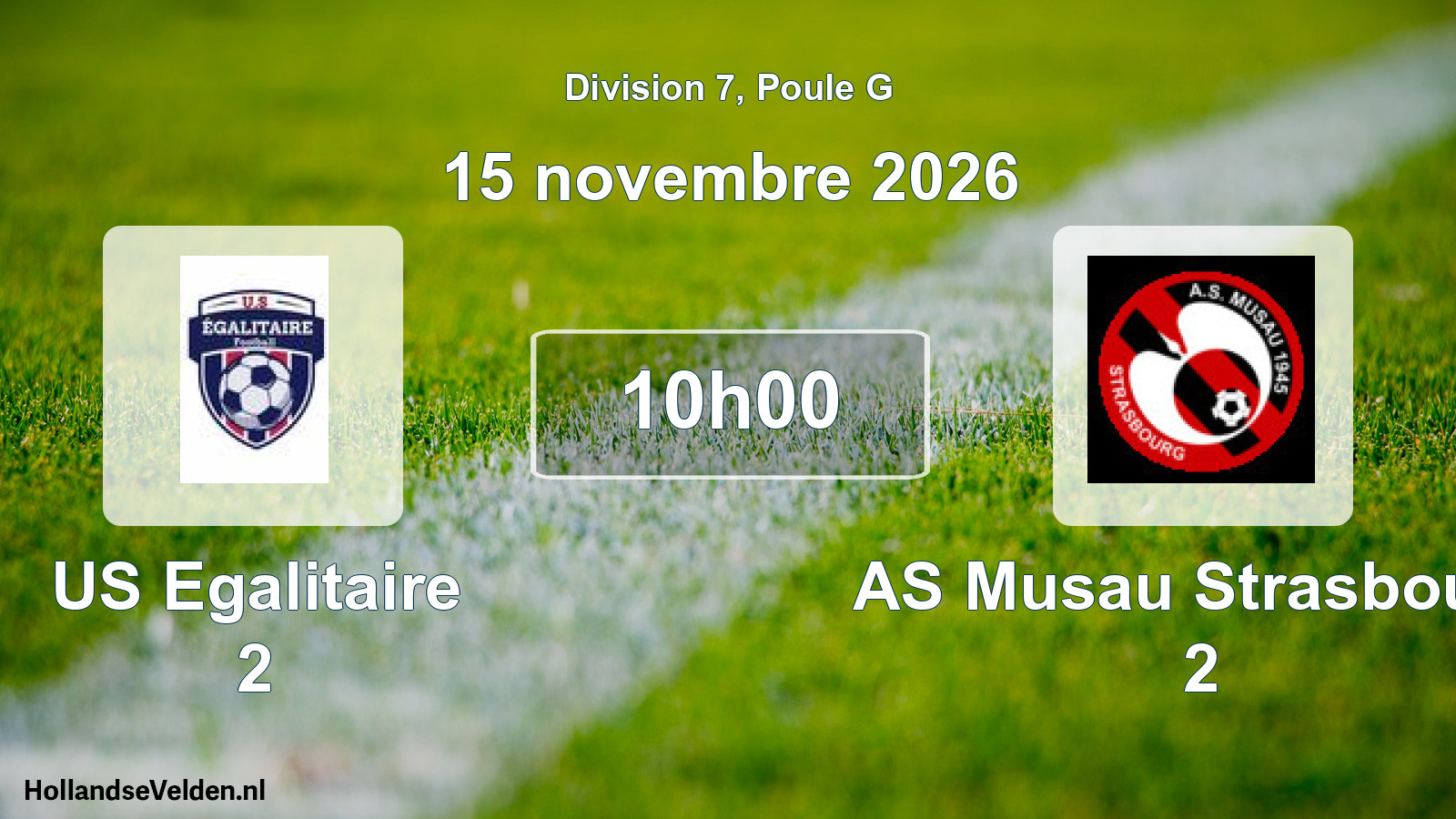 Match programmé: US Egalitaire 2 - AS Musau Strasbourg 2 (15 novembre 2026)