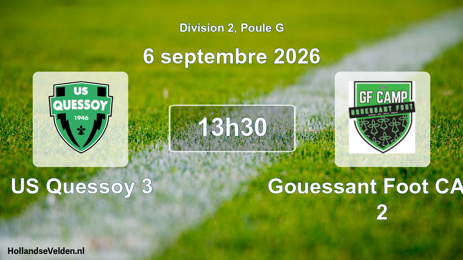 Match programmé: US Quessoy 3 - Gouessant Foot CAMP 2 (6 septembre 2026)