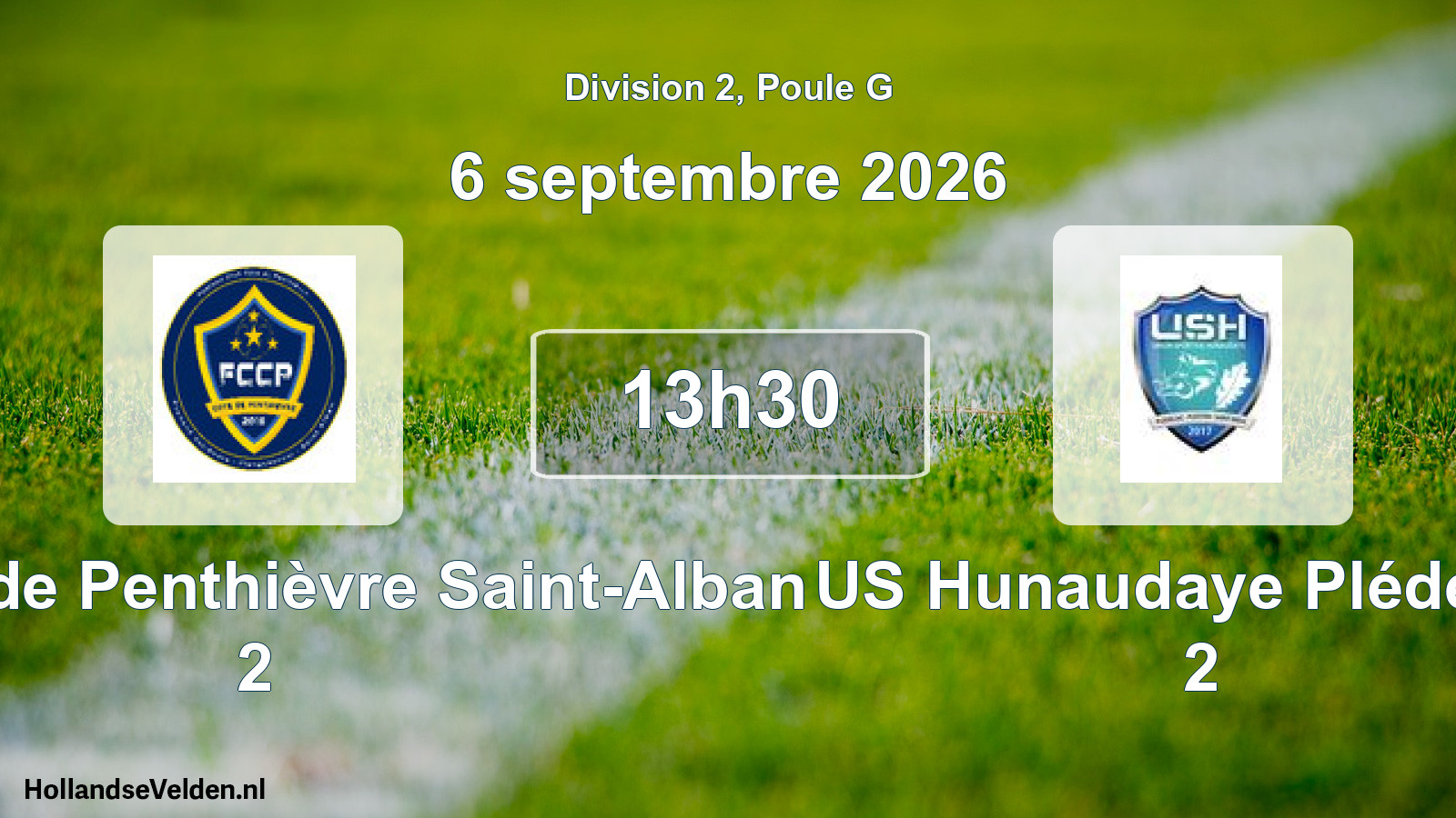 Match programmé: FC Côte de Penthièvre Saint-Alban 2 - US Hunaudaye Plédéliac 2 (6 septembre 2026)