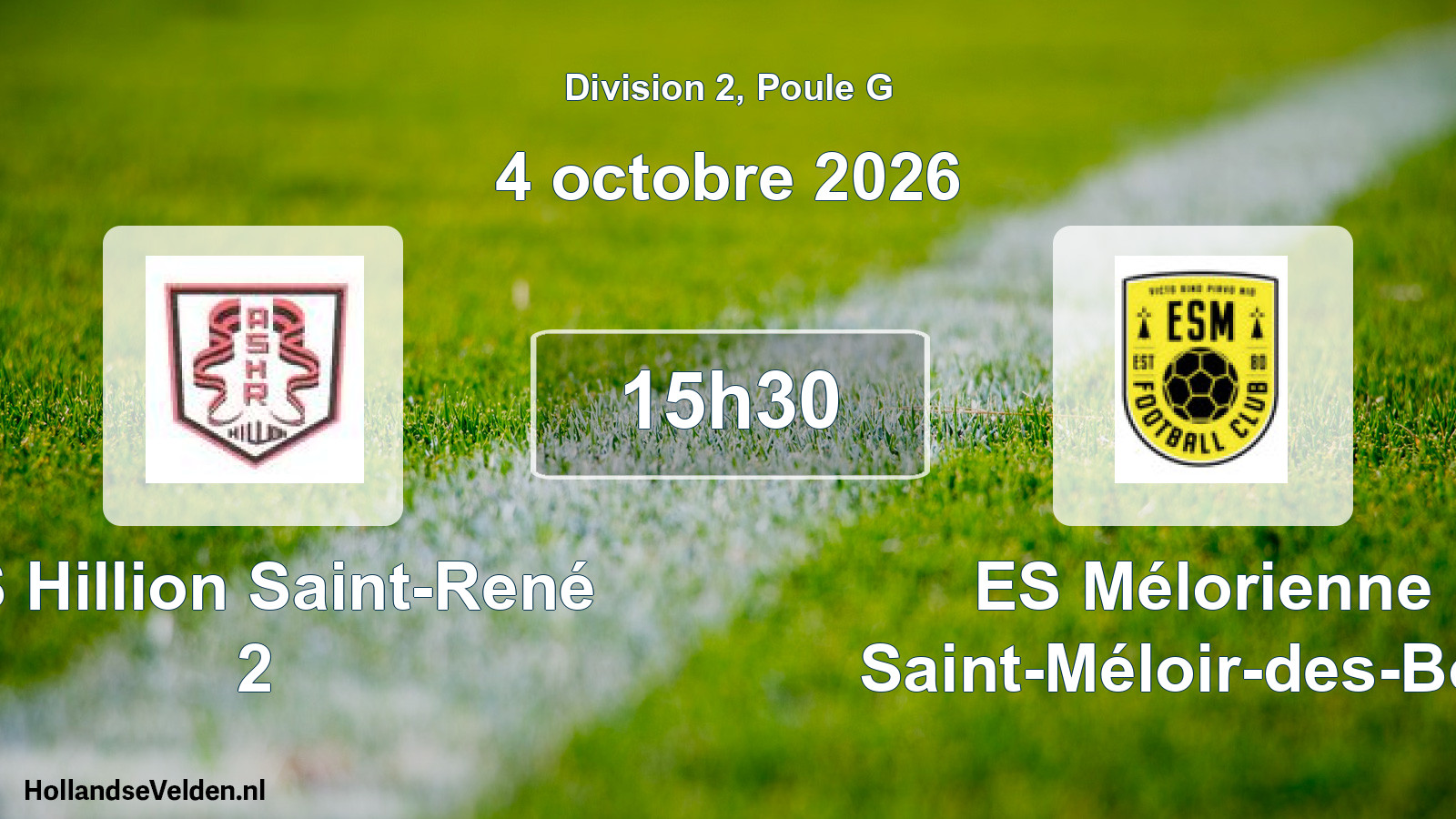 Match programmé: AS Hillion Saint-René 2 - ES Mélorienne Saint-Méloir-des-Bois (4 octobre 2026)