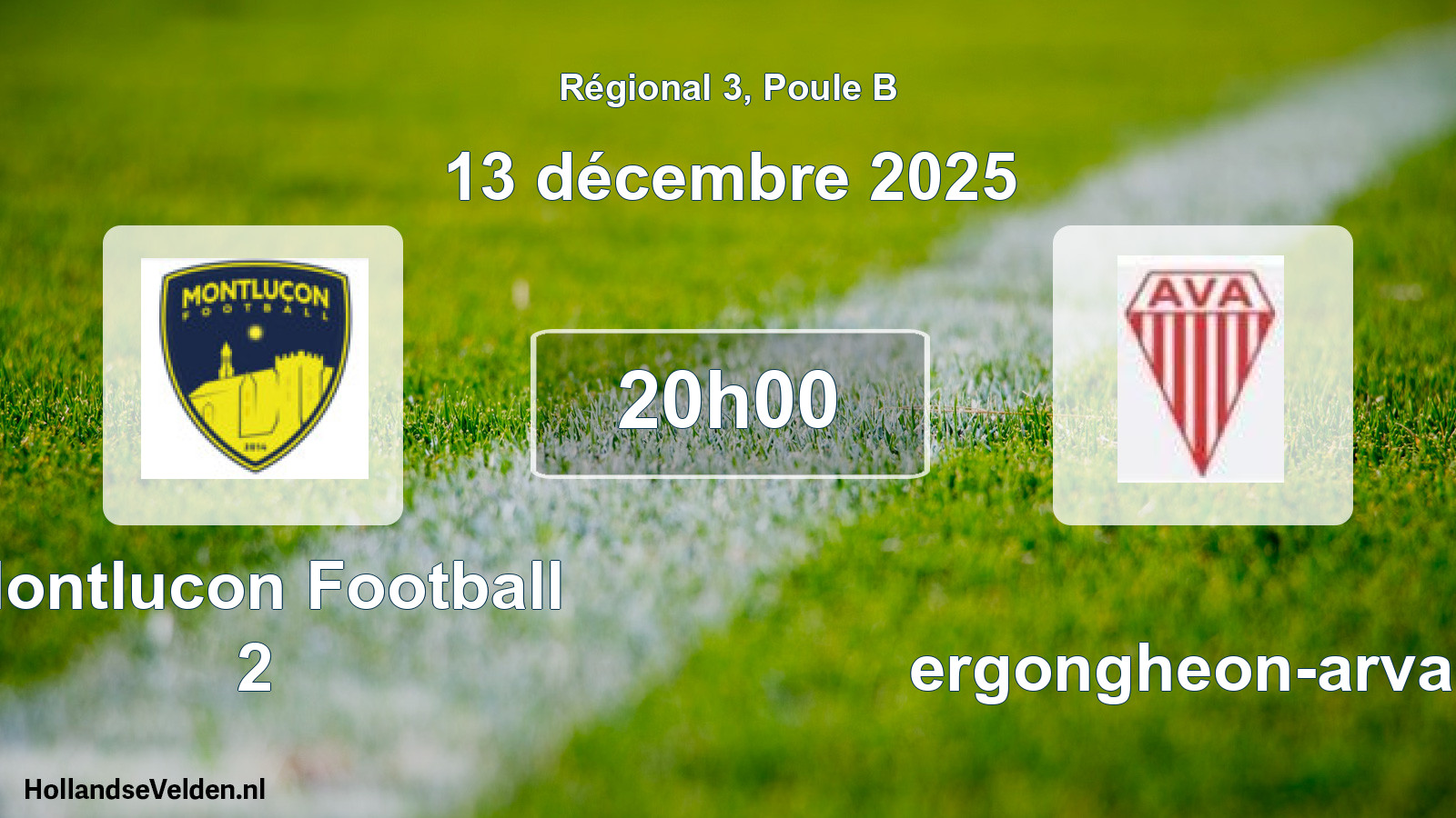 Scheduled Match: Montlucon Football 2 - Vergongheon-arvan (13 December 2025)
