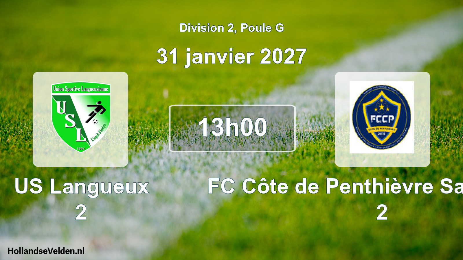 Scheduled Match: US Langueux 2 - FC Côte de Penthièvre Saint-Alban 2 (31 January 2027)