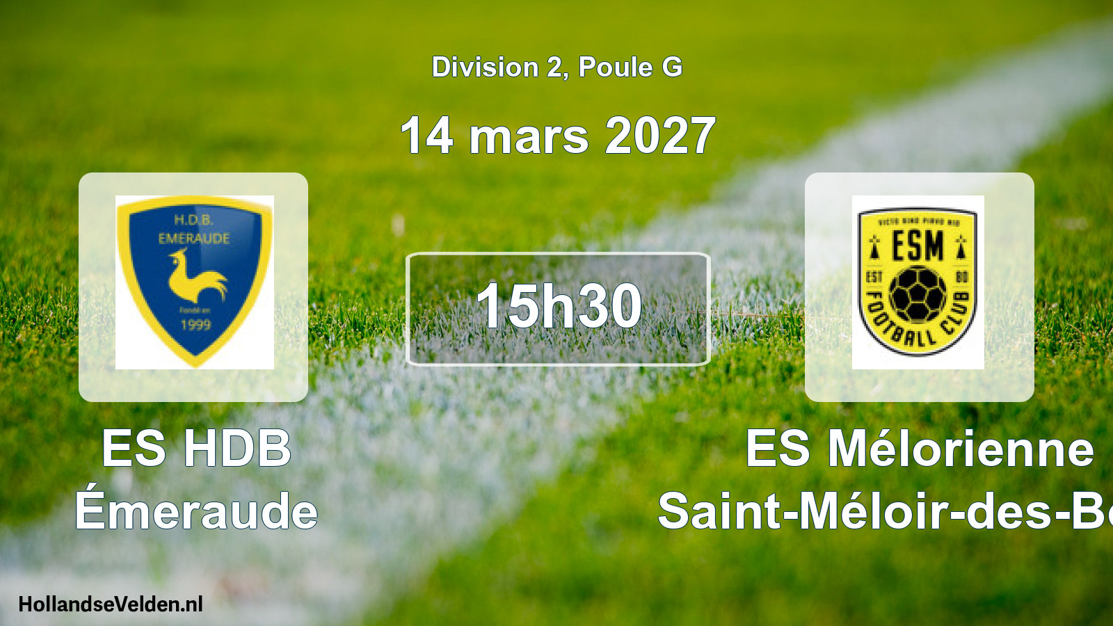 Geplande wedstrijd: ES HDB Émeraude - ES Mélorienne Saint-Méloir-des-Bois (14 maart 2027)