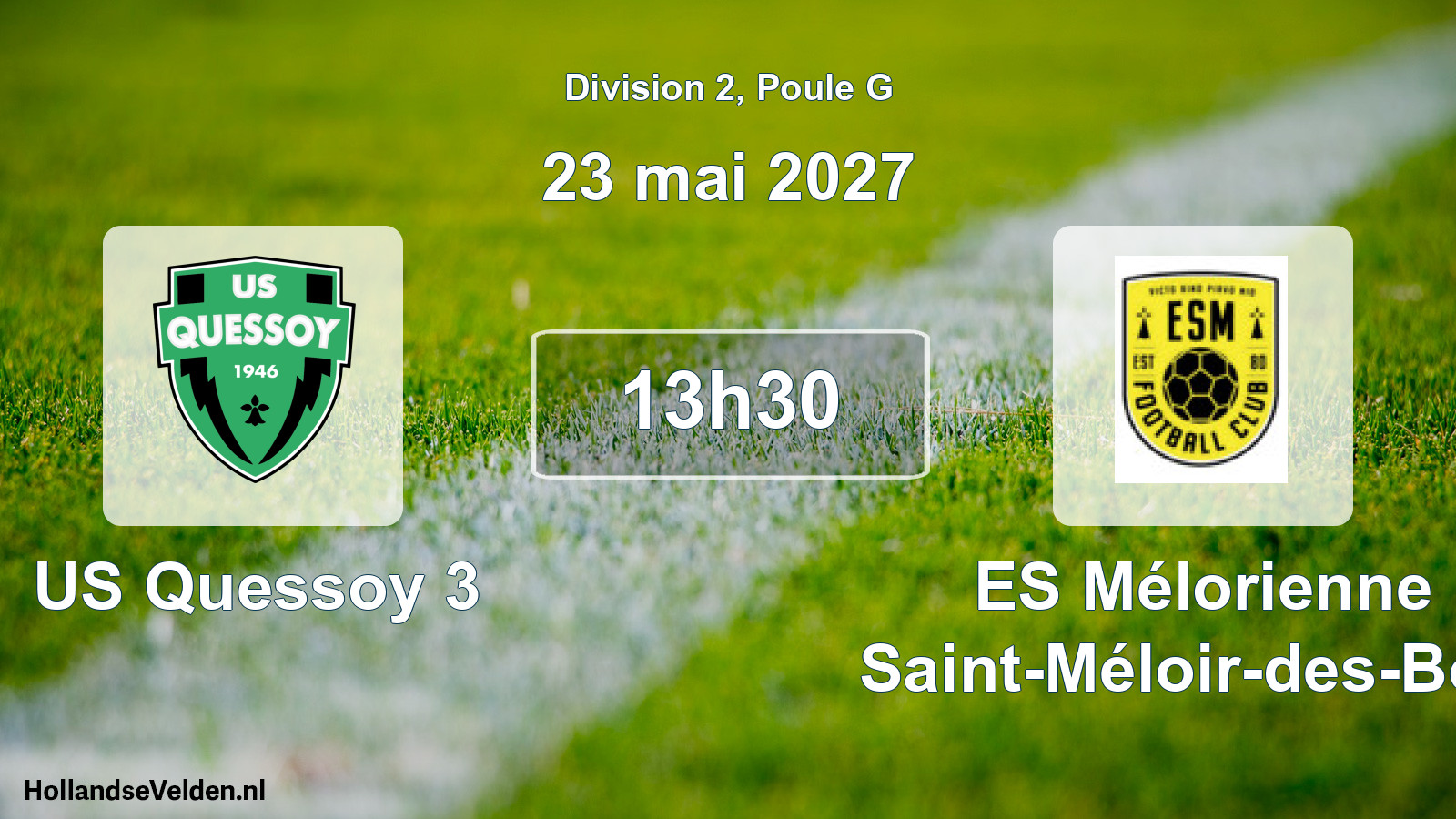 Match programmé: US Quessoy 3 - ES Mélorienne Saint-Méloir-des-Bois (23 mai 2027)