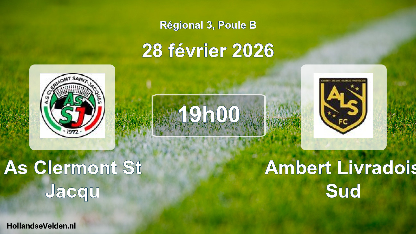 Geplande wedstrijd: As Clermont St Jacqu - Ambert Livradois Sud (28 février 2026)