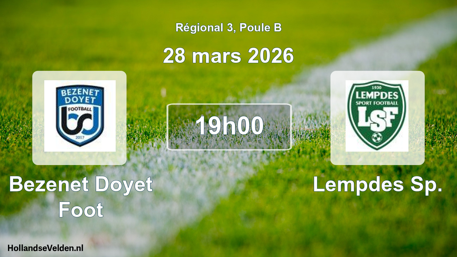 Scheduled Match: Bezenet Doyet Foot - Lempdes Sp. (28 March 2026)