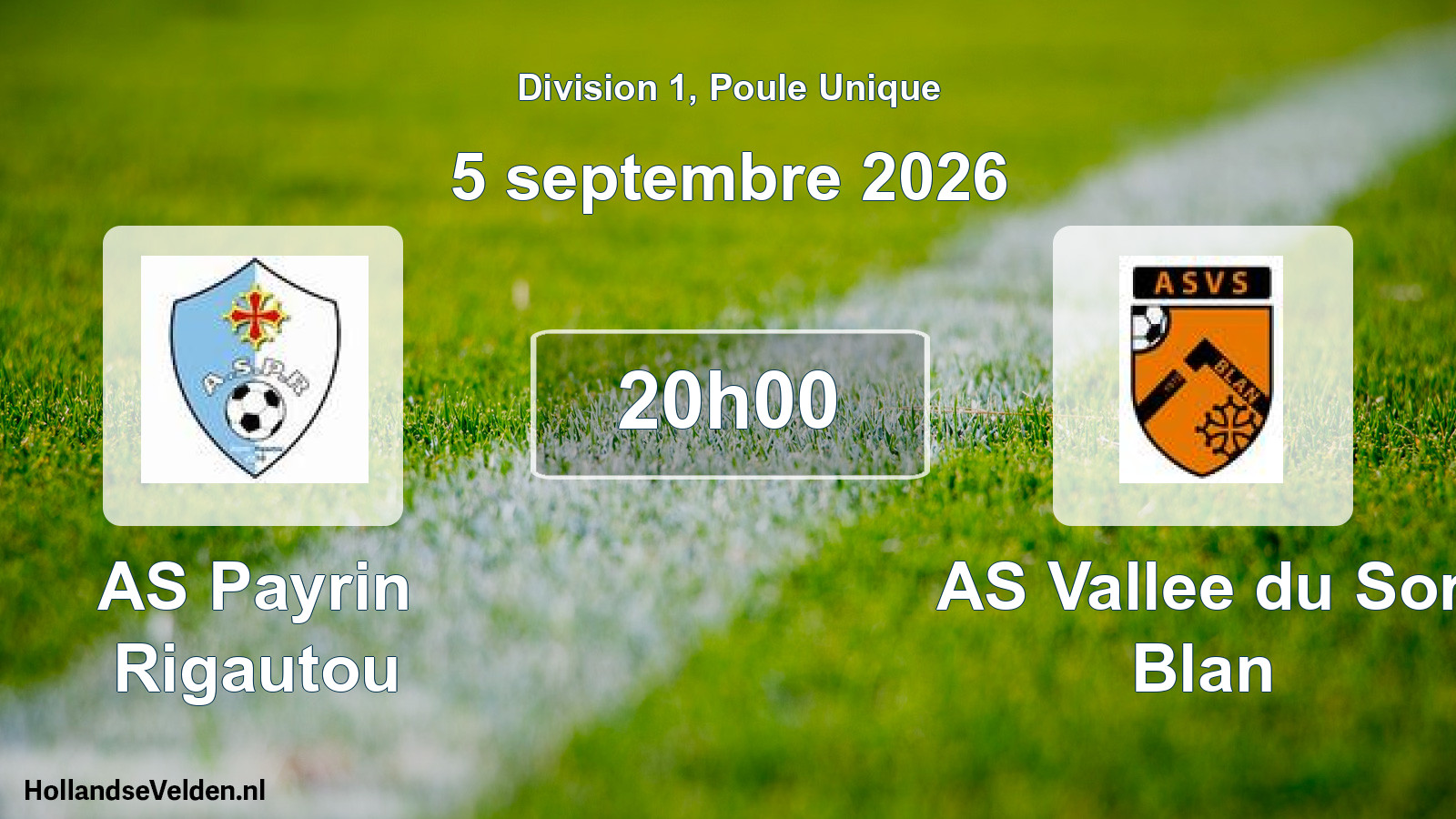 Match programmé: AS Payrin Rigautou - AS Vallee du Sor Blan (5 septembre 2026)