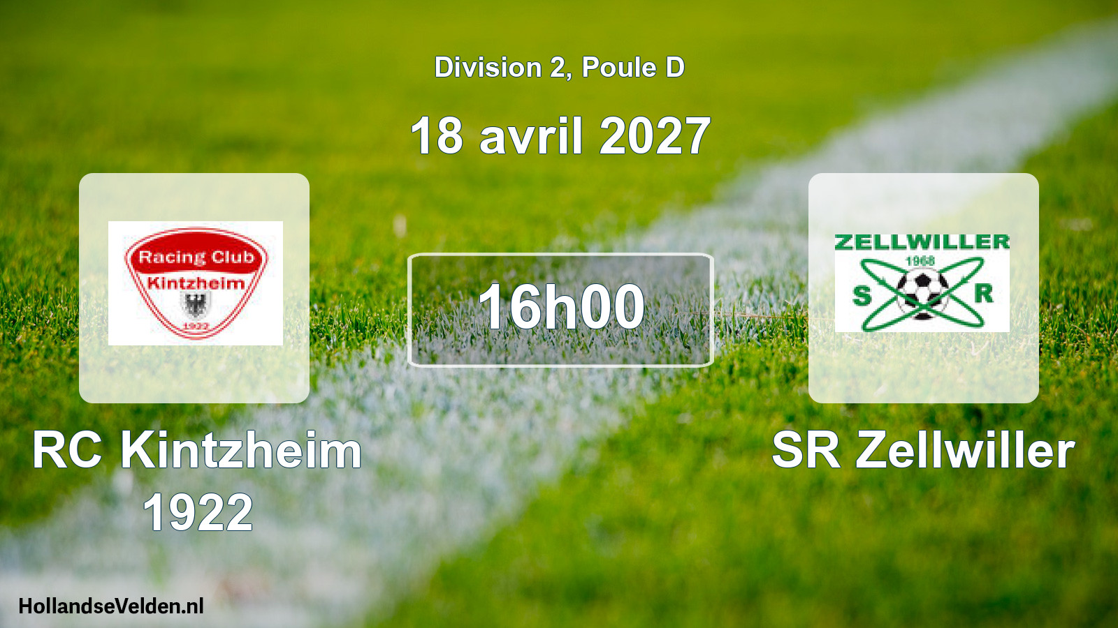 Match programmé: RC Kintzheim 1922 - SR Zellwiller (18 avril 2027)