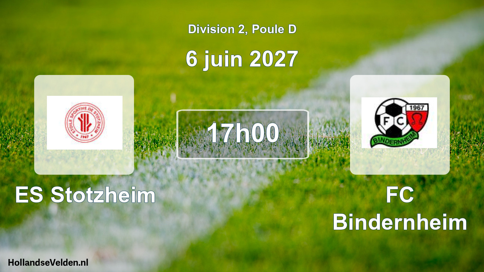 Match programmé: ES Stotzheim - FC Bindernheim (6 juin 2027)