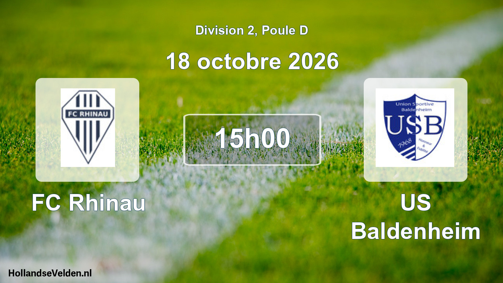 Match programmé: FC Rhinau - US Baldenheim (18 octobre 2026)