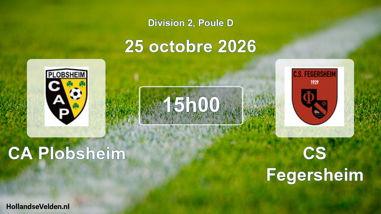 Match programmé: CA Plobsheim - CS Fegersheim (25 octobre 2026)