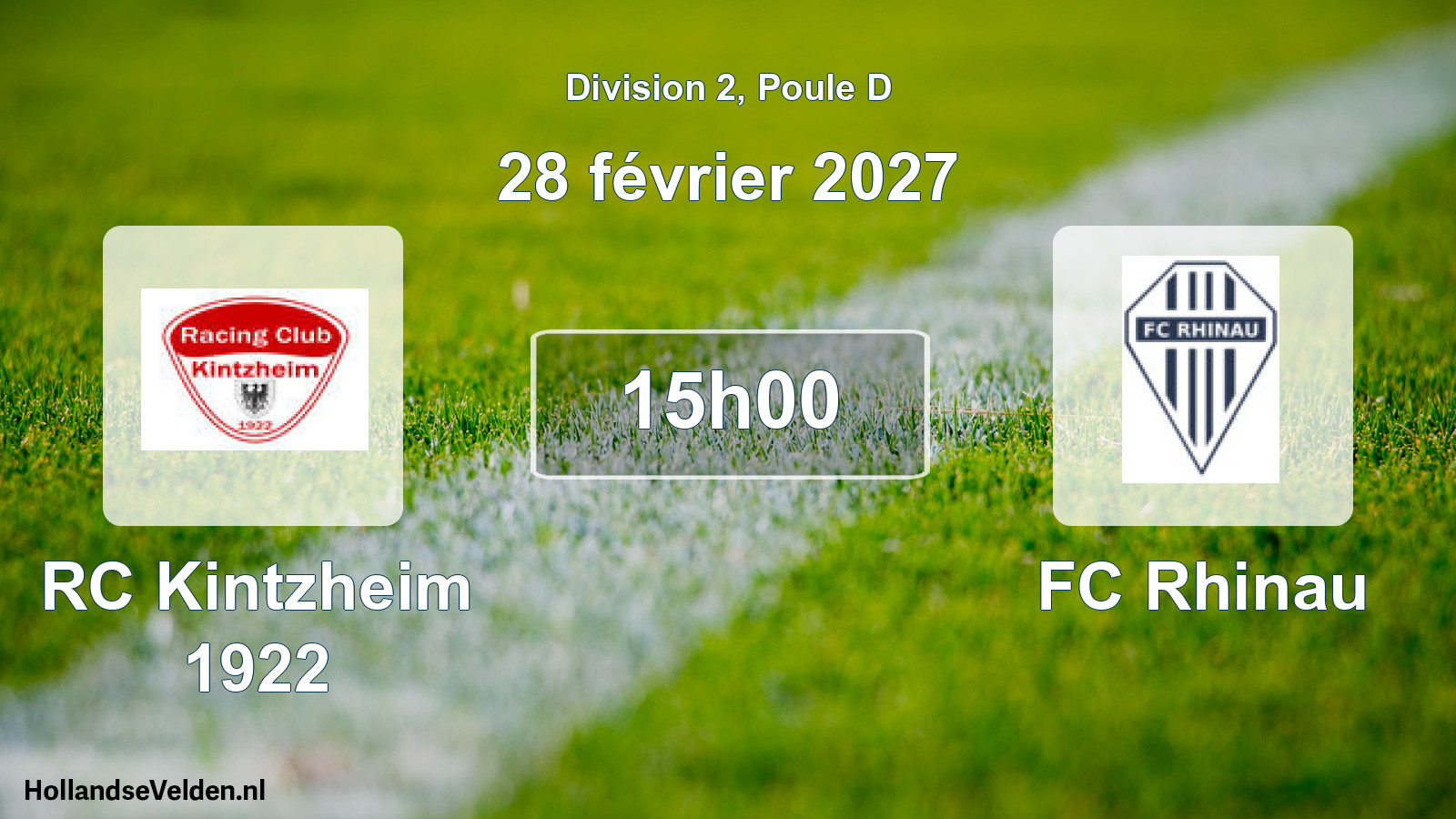 Match programmé: RC Kintzheim 1922 - FC Rhinau (28 février 2027)