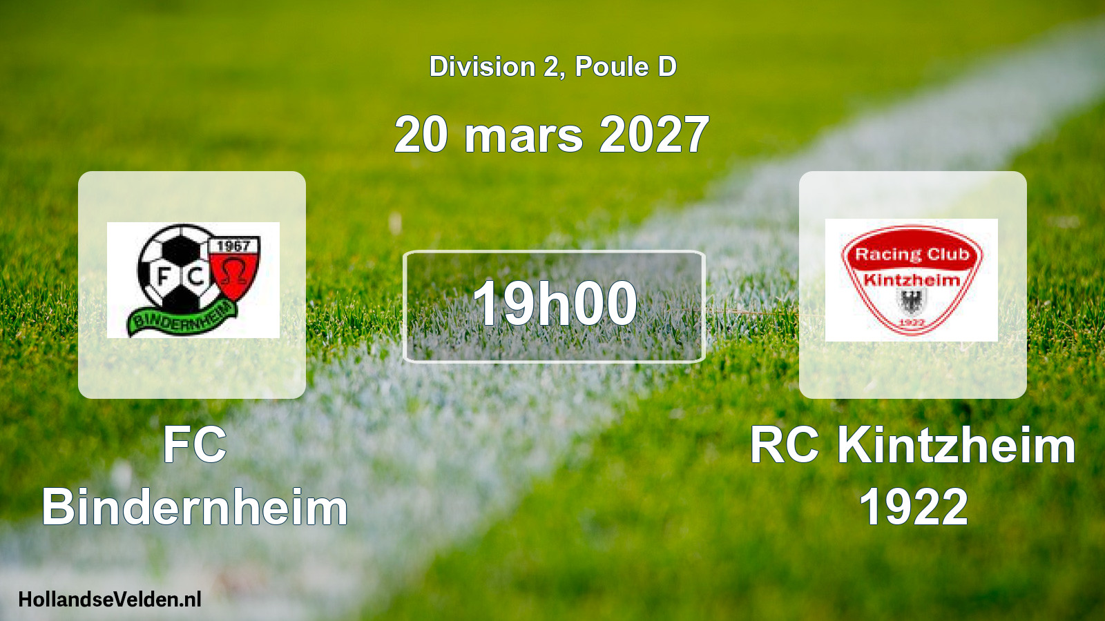 Match programmé: FC Bindernheim - RC Kintzheim 1922 (20 mars 2027)