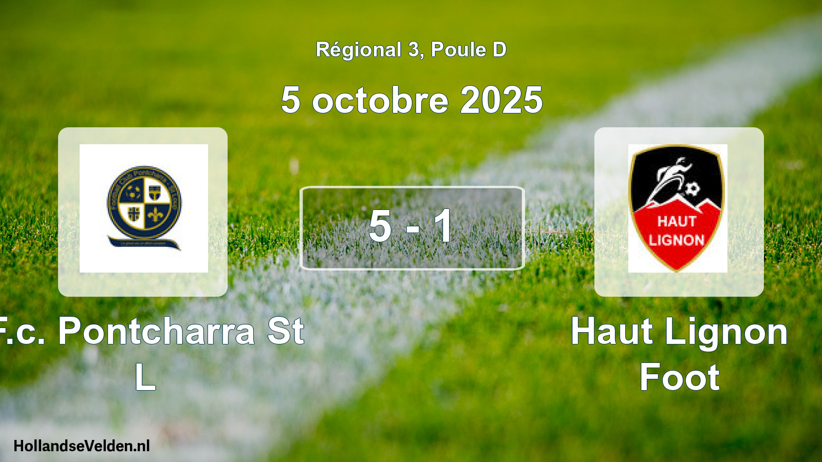 Gespeelde wedstrijd: F.c. Pontcharra St L - Haut Lignon Foot 5 - 1 (5 octobre 2025)