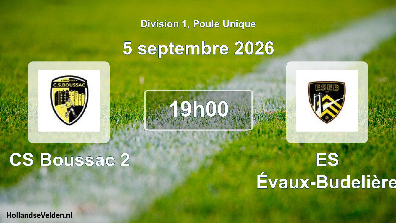 Scheduled Match: CS Boussac 2 - ES Évaux-Budelière (5 September 2026)
