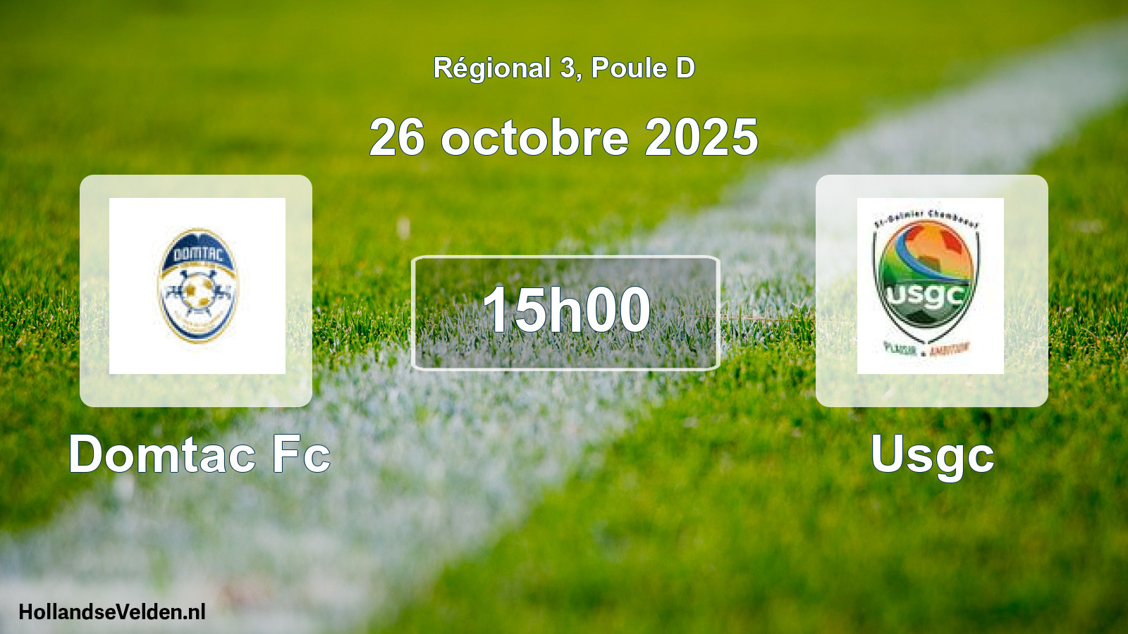 Geplande wedstrijd: Domtac Fc - Usgc (26 oktober 2025)