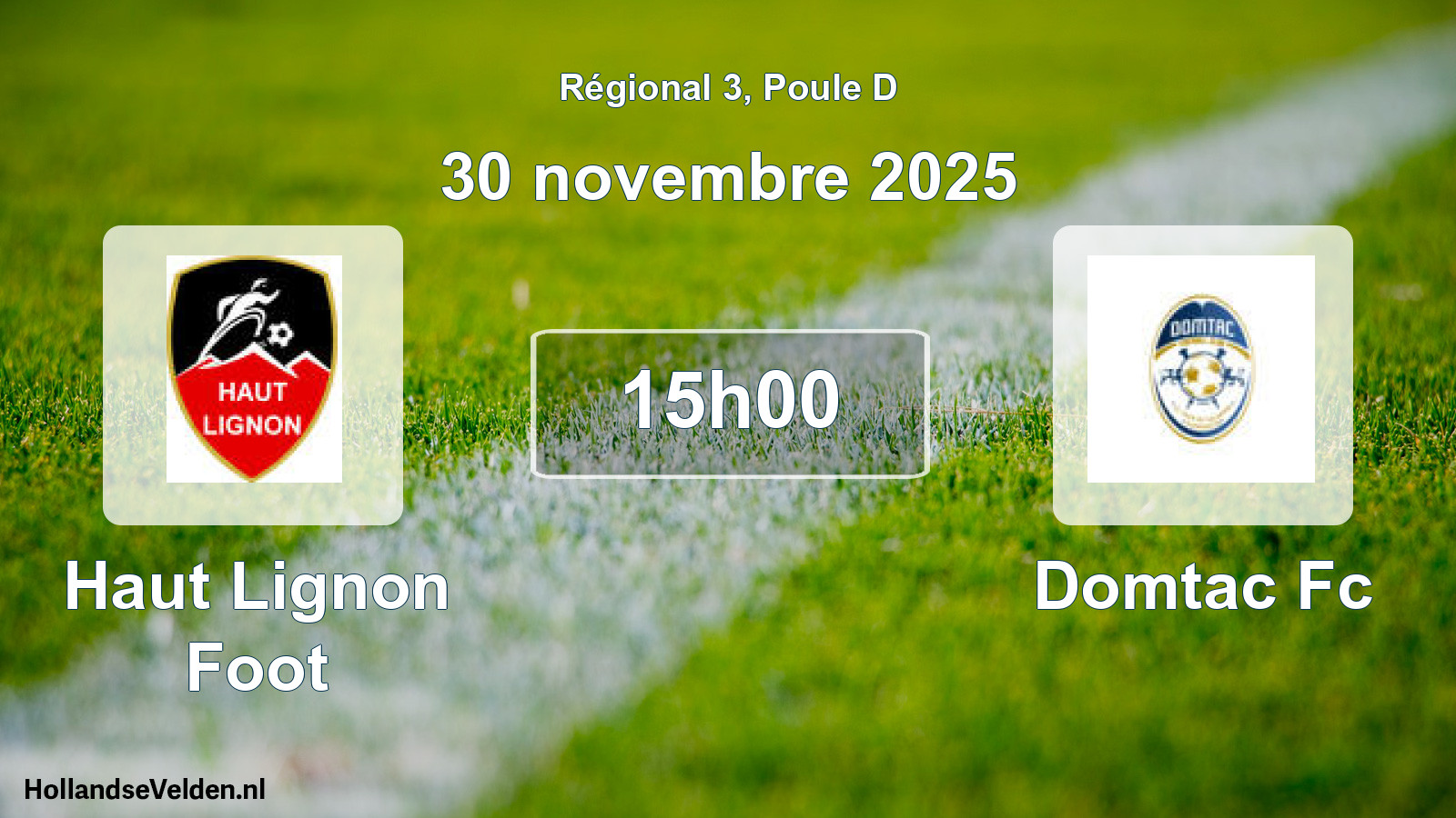 Scheduled Match: Haut Lignon Foot - Domtac Fc (30 November 2025)