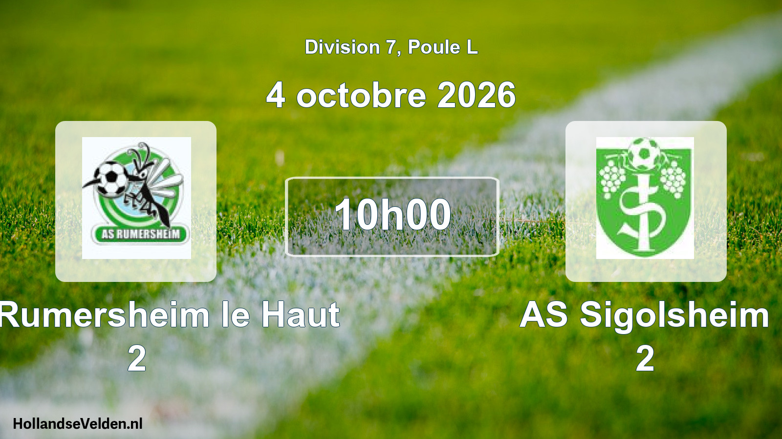 Scheduled Match: AS Rumersheim le Haut 2 - AS Sigolsheim 2 (4 October 2026)