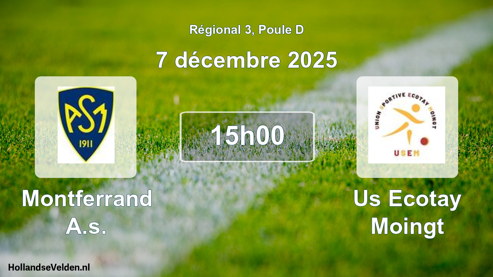 Scheduled Match: Montferrand A.s. - Us Ecotay Moingt (7 December 2025)