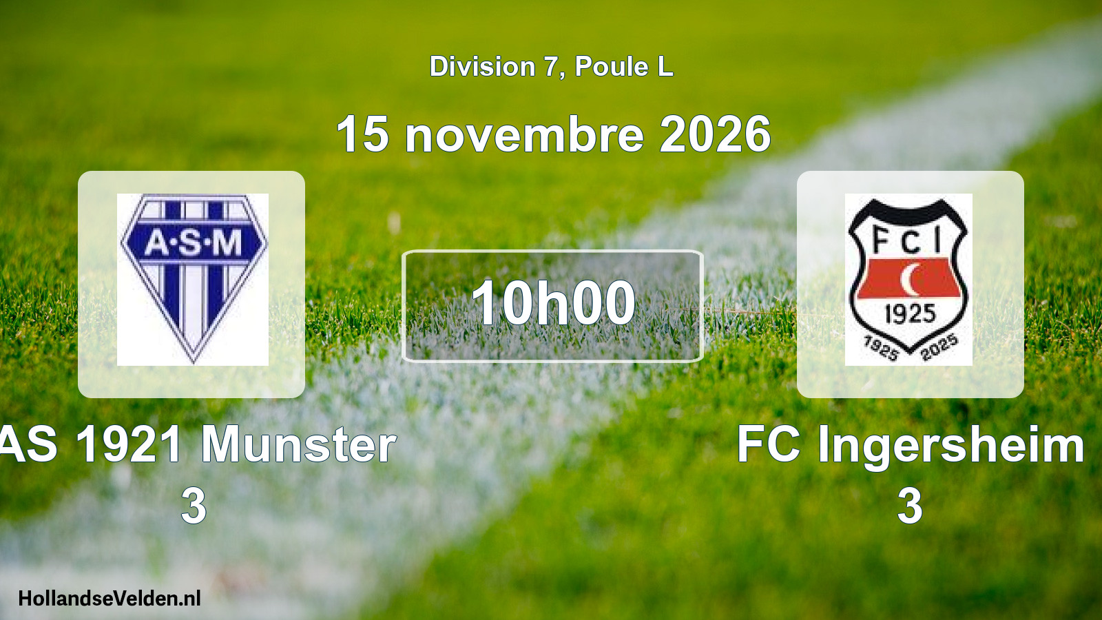 Scheduled Match: AS 1921 Munster 3 - FC Ingersheim 3 (15 November 2026)
