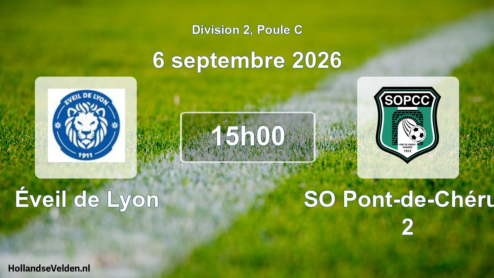 Match programmé: Éveil de Lyon - SO Pont-de-Chéruy 2 (6 septembre 2026)