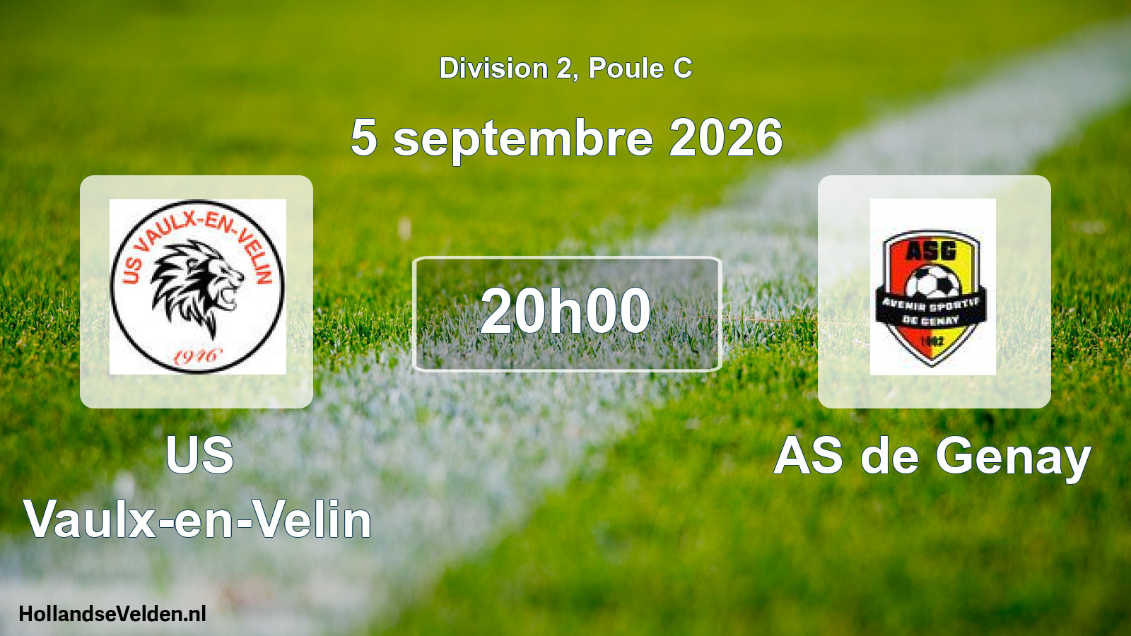 Match programmé: US Vaulx-en-Velin - AS de Genay (5 septembre 2026)