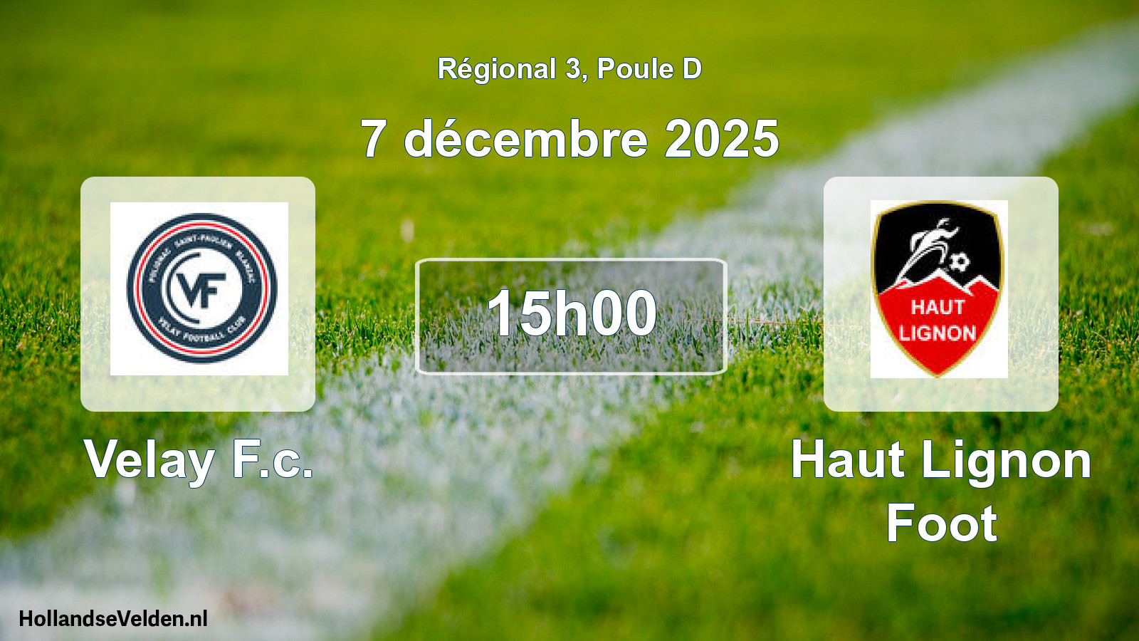 Geplande wedstrijd: Velay F.c. - Haut Lignon Foot (7 décembre 2025)