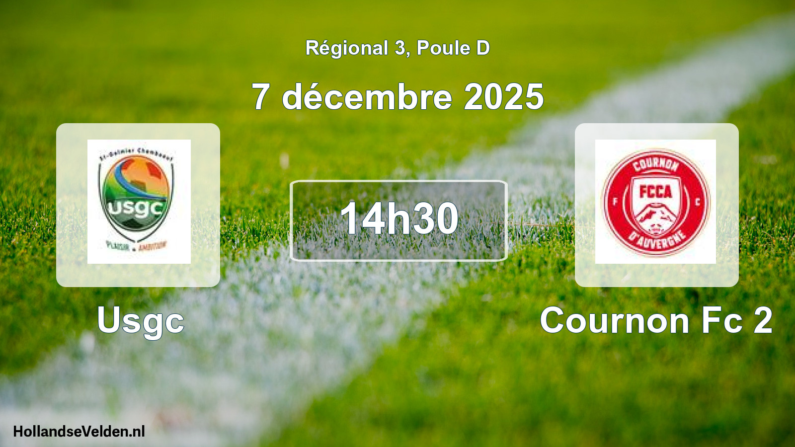 Geplande wedstrijd: Usgc - Cournon Fc 2 (7 décembre 2025)