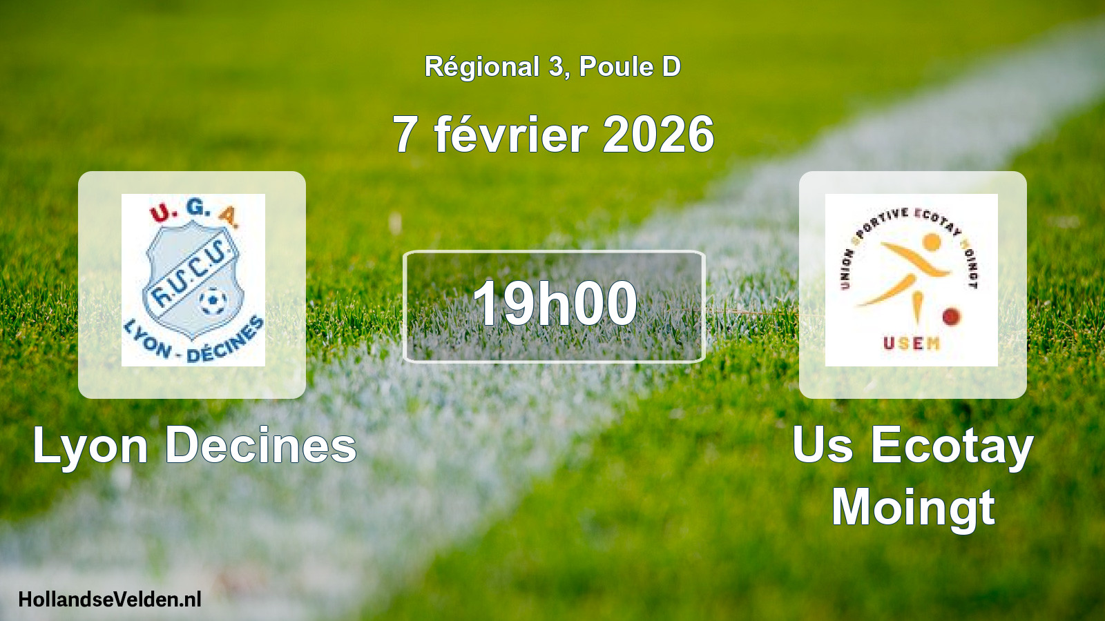Geplande wedstrijd: Lyon Decines - Us Ecotay Moingt (7 février 2026)