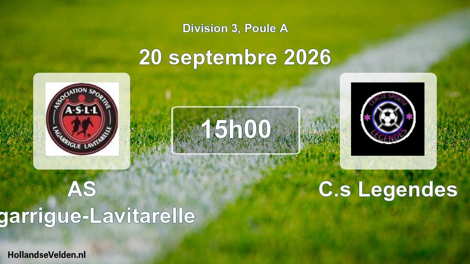 Match programmé: AS Lagarrigue-Lavitarelle - C.s Legendes (20 septembre 2026)
