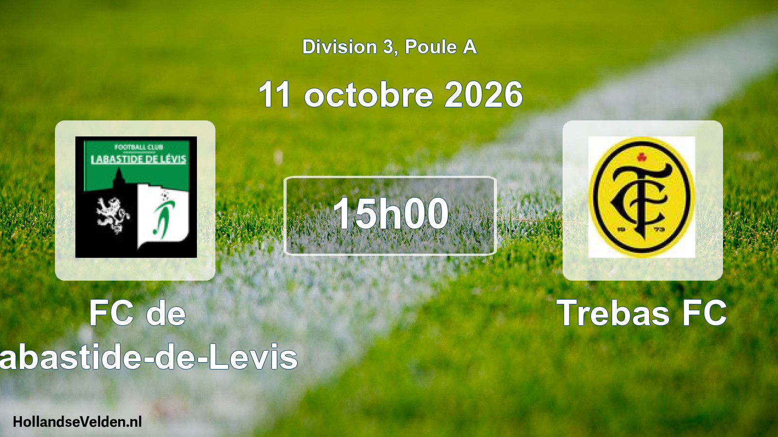 Match programmé: FC de Labastide-de-Levis - Trebas FC (11 octobre 2026)