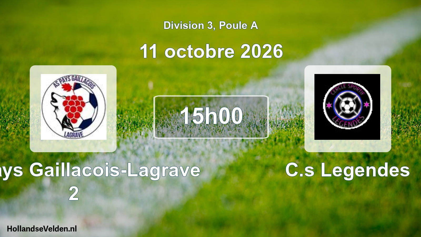 Match programmé: AS Pays Gaillacois-Lagrave 2 - C.s Legendes (11 octobre 2026)