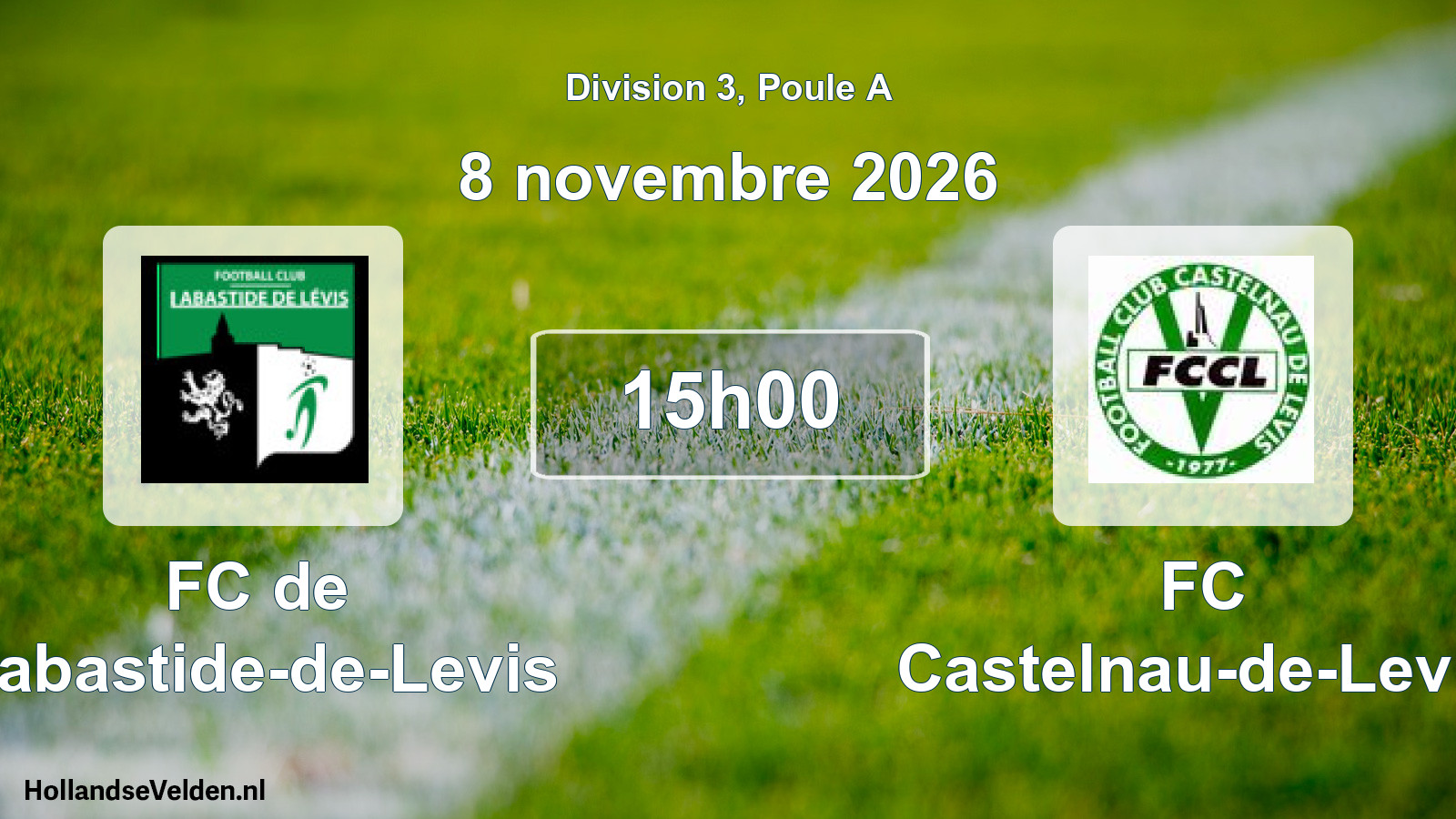 Match programmé: FC de Labastide-de-Levis - FC Castelnau-de-Levis (8 novembre 2026)