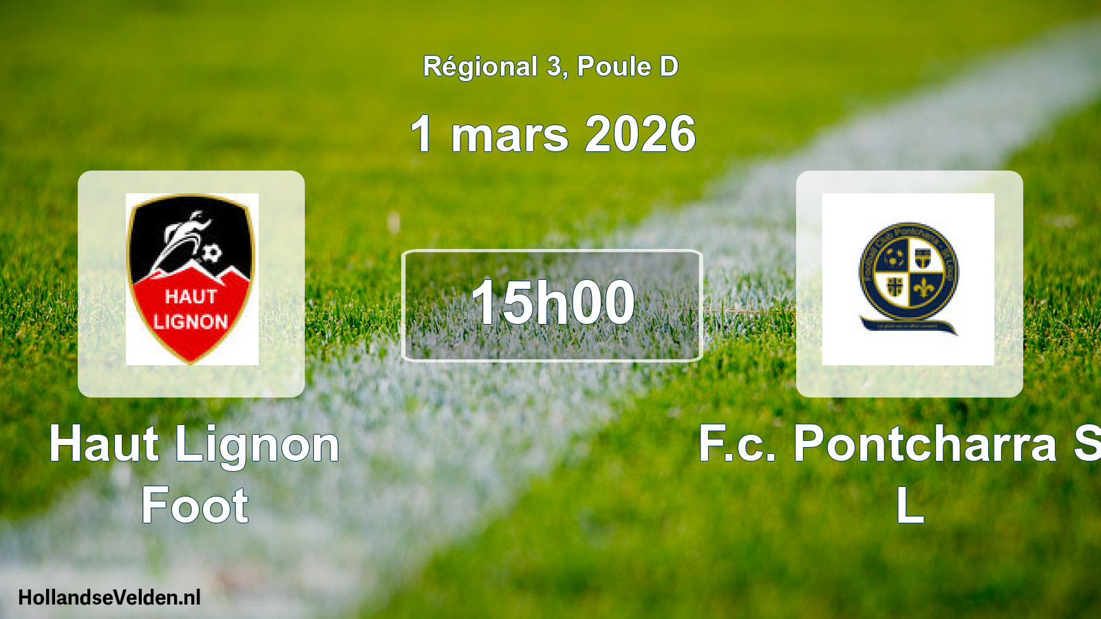 Geplande wedstrijd: Haut Lignon Foot - F.c. Pontcharra St L (1 maart 2026)