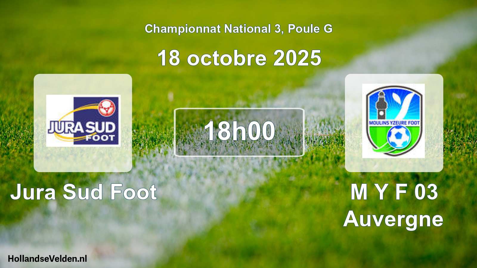 Geplande wedstrijd: Jura Sud Foot - M Y F 03 Auvergne (18 octobre 2025)