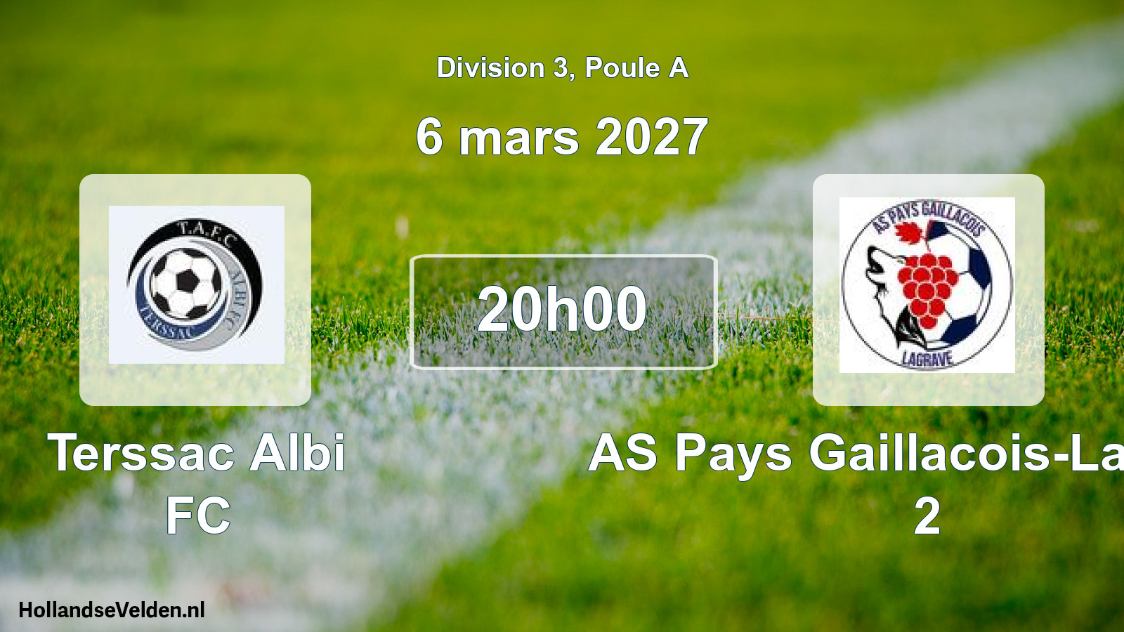 Match programmé: Terssac Albi FC - AS Pays Gaillacois-Lagrave 2 (6 mars 2027)