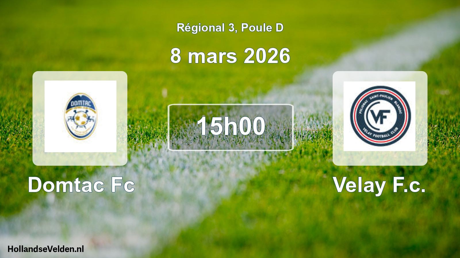 Geplande wedstrijd: Domtac Fc - Velay F.c. (8 maart 2026)