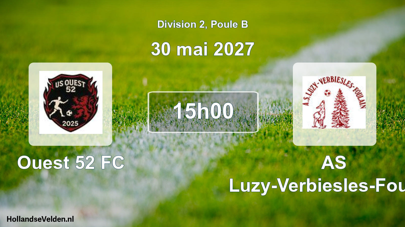 Geplande wedstrijd: Ouest 52 FC - AS Luzy-Verbiesles-Foulain (30 mei 2027)