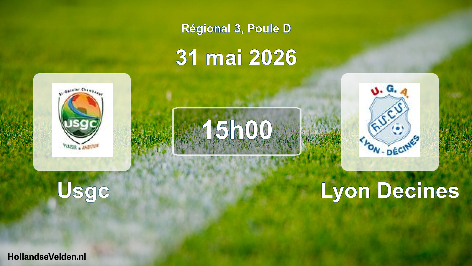 Scheduled Match: Usgc - Lyon Decines (31 May 2026)
