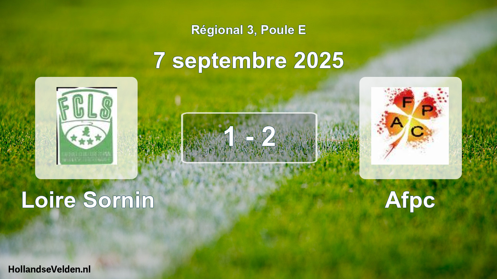 Gespeelde wedstrijd: Loire Sornin - Afpc 1 - 2 (7 septembre 2025)