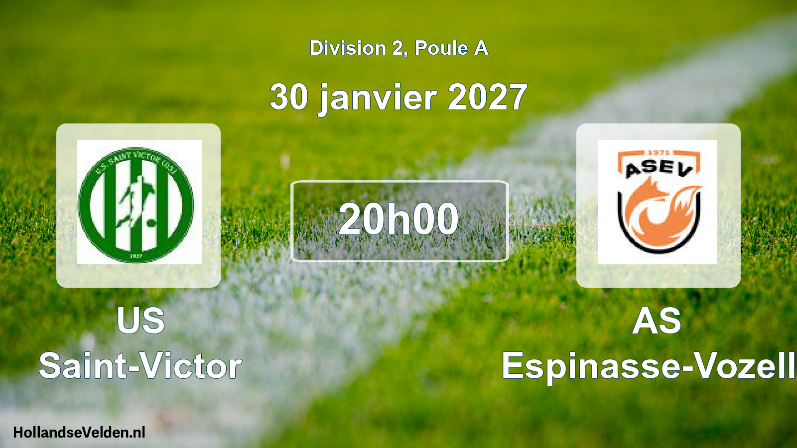 Match programmé: US Saint-Victor - AS Espinasse-Vozelle (30 janvier 2027)
