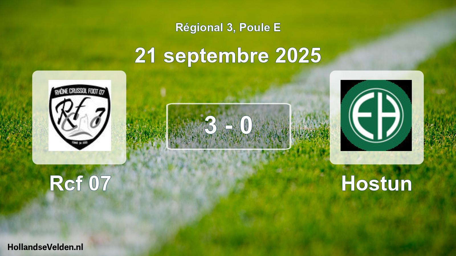 Gespeelde wedstrijd: Rcf 07 - Hostun 3 - 0 (21 septembre 2025)